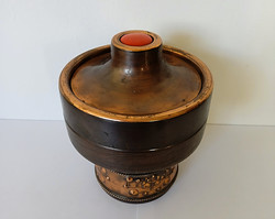 Lignifer, red copper, 3-part ashtray, 1960s-70s