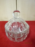 Polished glass sugar bowl, height 12.5 cm. Jokai.