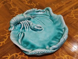 Old, unmarked Zsolnay base glaze crab bowl