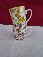 Pink, floral, porcelain mugs, mug collector's item