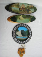 4 db retro szuvenír fali dísz Kékestető Miskolctapolca emlék