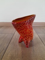 Modern Zsolnay repesztett eozin mázas csóka váza