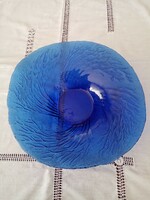 Kék  skandináv  /  finn  Lasisepat - Mantsala üveg  kínáló tál / asztalközép  Design:  P. Kallioinen