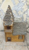 Handmade wooden house model 17x27x47 cm