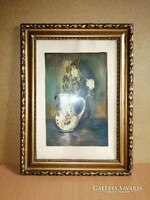Old flower still life painting glazed picture frame 44 * 59.5 cm