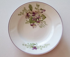 Old violet porcelain wall plate hanging small plate 18 cm