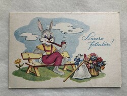 Old graphic, glittery Easter postcard -2.