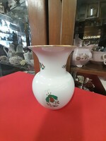 Rare Herend Hungarian, gilded flower pattern porcelain vase. 14.5 Cm.