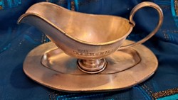Antique silver-plated sauce bowl, small saucer with tray (m3585)