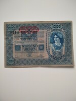 Crisp 1000 kroner with 1902 echt stamp