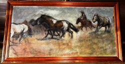 Fried Pál (1893-1976) pasztell 40x80cm! EREDETIGAZOLÁSSAL