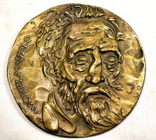 XX. No. Hungarian sculptor - medalist: michelangelo bronze plaque