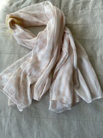 Large pastel striped cotton scarf, shawl 100*92cm
