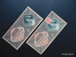 1000 Pengő 1945 with stamp - without stamp lot!