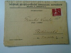 D194139  Postázott MBOE körlevél-Frankó László postaigazgató Békéscsaba 1948 -Magyar Bélyeggyűjtők