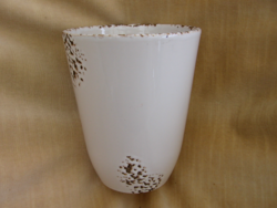 White flowerpot, vase with some brown