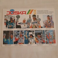FIS Sí Világkupa nyertesek a JOSKA kristall kristálygömbjével képeslap  bélyeggel, bélyegzéssel