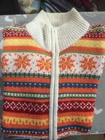 Norwegian pattern, soft, warm knitted women's woolen cardigan, size 44/46, m/l, Austrian