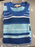 Austrian knitted women's short-sleeved striped sweater, size m