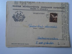 D194156  Postázott MBOE körlevél-Frankó László postaigazgató Békéscsaba 1950-Magyar Bélyeggyűjtők