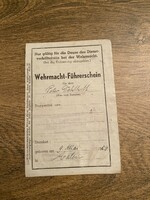 Third Reich Wehrmacht military license