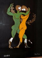 Sántó piroska (1913-1998) pastel 50x70cm