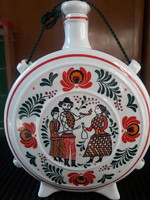 Retro raven house porcelain, folk scene, village, peasant brandy bottle - limited retro edition