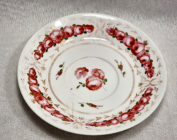 Davenport English porcelain earthenware base / saucer with painted peony decoration.