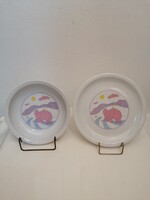 2 Plains elephant porcelain children's plates
