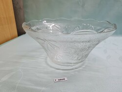 T0860 glass bowl with flower print 32x15 cm