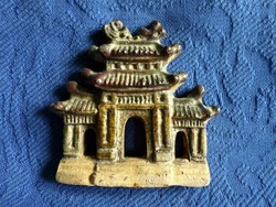 Old Asian ceramic pagoda for winter garden or aquarium