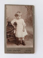 Antik gyerekfotó 1913 Elma Sprengel fotográfus Cottbus régi kislány fénykép