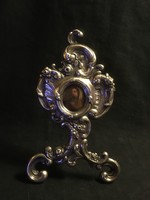 Xviii.Sz.I. Rococo homemade altar with a picture of Mary!!! 18X 10.5 cm!!