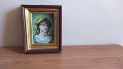 (FBL7) Erdélyi festő  kis portréfestménye 16x21 cm