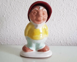 Small dwarf ceramic figure, with movable cap, work of Ferenc Cermák