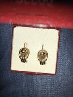 Marked 585. Antique gold earrings, very showy!