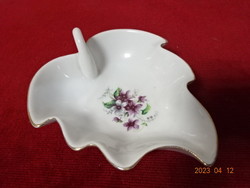 Hölóháza porcelain, centerpiece with a leaf pattern. Violet pattern. Jokai.