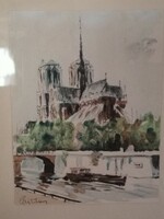 Párizsi Notre Dame akvarell
