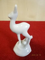 Herendi porcelán figura, fehér őz, magassága 6,5 cm. Jókai.