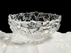 Gyönyörű Walther Glass üveg kínáló tálka virág  mintával