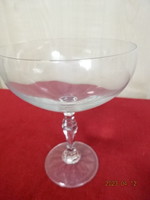 Glass goblet with lip base, height 13 cm. Jokai.