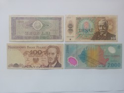 4 pieces of foreign paper money