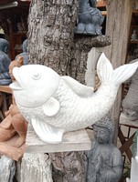 Vízköpő hal Csobogó Szökőkút szobor  kertépítő  Feng Shui  kerti tó  falikút Fagyálló műkő