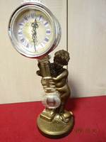 Table pendulum clock, rhythm, awing block, mark: 4rp632. It is held by a bronze angel. Jokai.