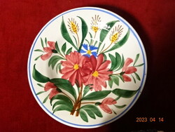 German glazed ceramic wall plate, antique, hand painted. Jokai.