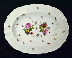 Herendi is about 100 years old! Óherend large roasting dish with insect-butterfly-flower motifs!