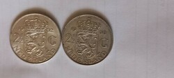 Hollandia 2/12  ezüst golden  / Holland forint / (Rijksdaalder) 1960,1962