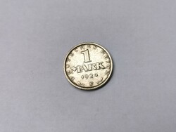 1924 F German 1 silver mark