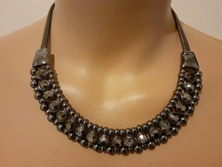 Special hematite necklaces decorated with black crystal