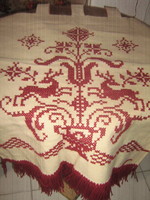 Beautiful special Transylvanian Saxon folk wall protector with cross-stitch embroidery